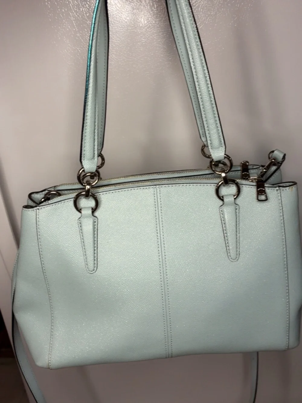 Authentic Coach Blue Satchel Top Handle Zip w/ Detachable Crossbody Strap